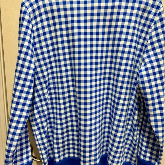 Talbots crew neck sweatshirt 2x blue gingham - Picture 2 of 6